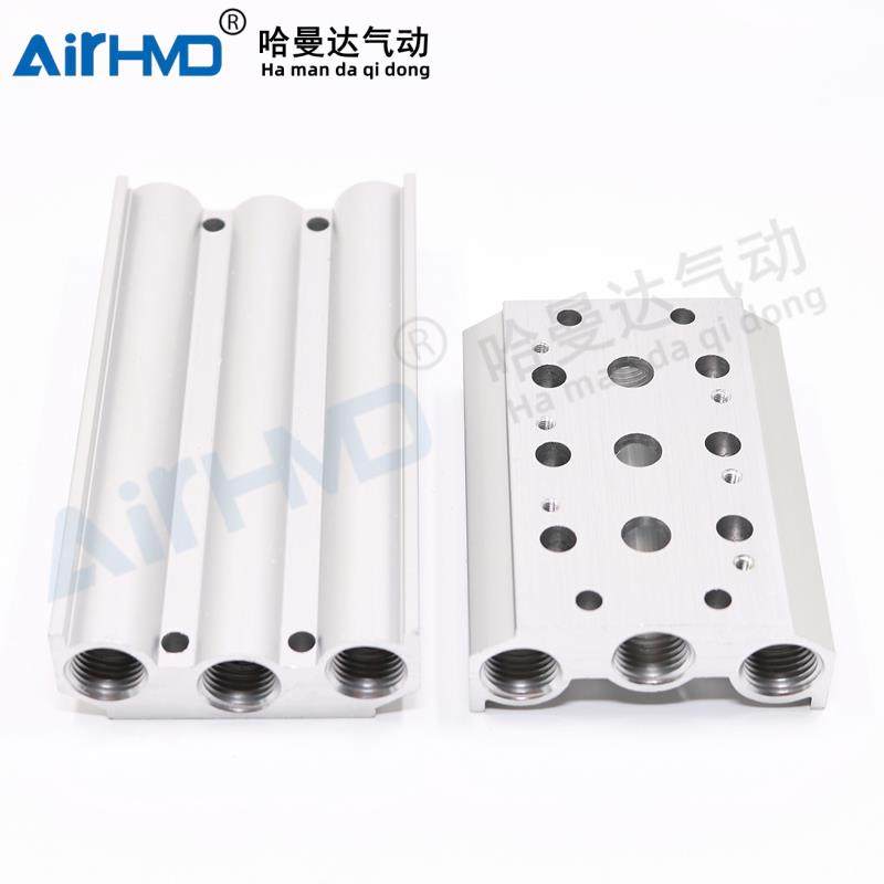 气动电磁阀底座4V110-06连接汇流板100M-2F3F4F5F6F7F8F9F10F位联