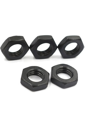 。黑色非标8级细牙薄型六角螺母薄螺帽M27M30M33M36M42M48M52M56M