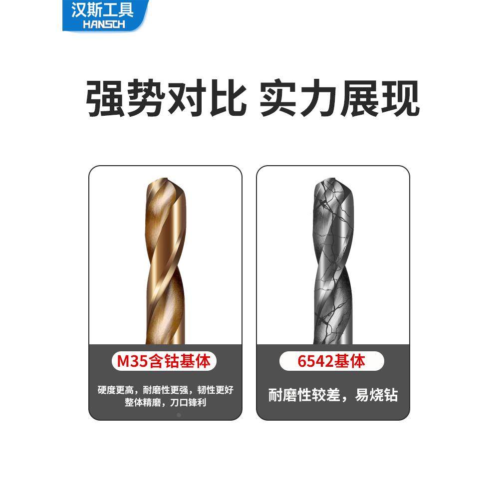 汉斯M35麻花钻头不锈钢板专用打孔钻花铁合金高硬度直柄转头大全,包装,胶带座/封箱器,淘宝优惠券,粉丝福利购,淘宝优惠卷