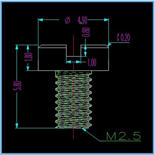 一字圆柱头机牙螺丝M2.5*4 开槽薄头螺钉大头薄型杯头304不锈钢