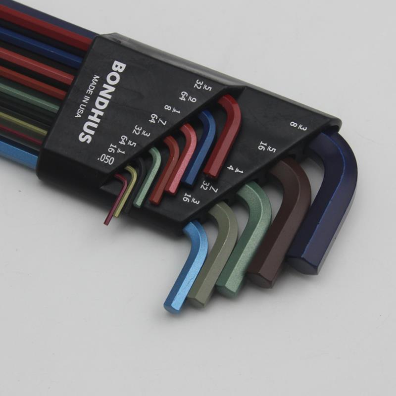 379-美国BONDHUS波顿彩色内六角匙扳套装1.5-10mm加长进口六角匙