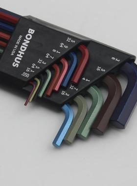 379-美国BONDHUS波顿彩色内六角匙扳套装1.5-10mm加长进口六角匙