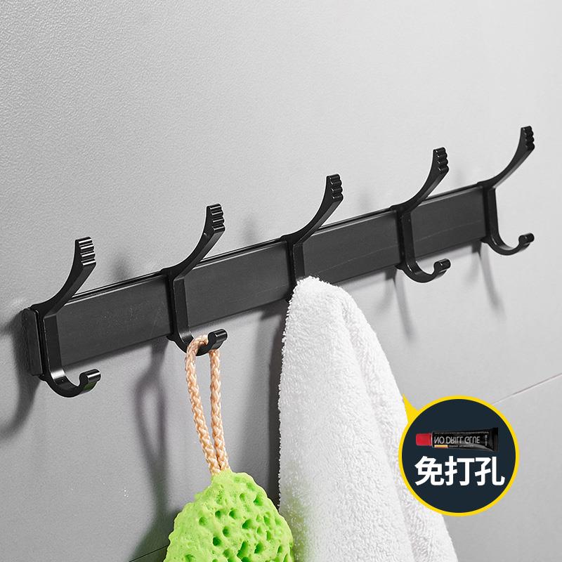 免打孔太空铝挂衣钩壁挂墙壁浴室卫生间衣服衣帽毛巾挂钩排钩厨房