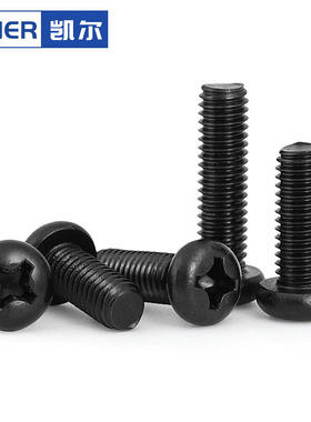 。黑色304不锈钢十字圆头螺丝盘头螺钉 M1.6 M2.5 M2M3M4*12x14x1