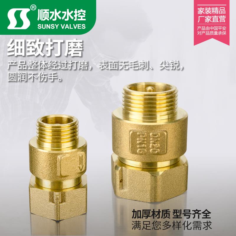 自来水表前后止回阀防空转倒流止水阀DN15mm4分转6内外丝单向逆止
