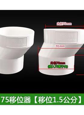 PVC小微偏芯移位器50 75 110 2.5CM距离单承插管双承偏置通箍接头