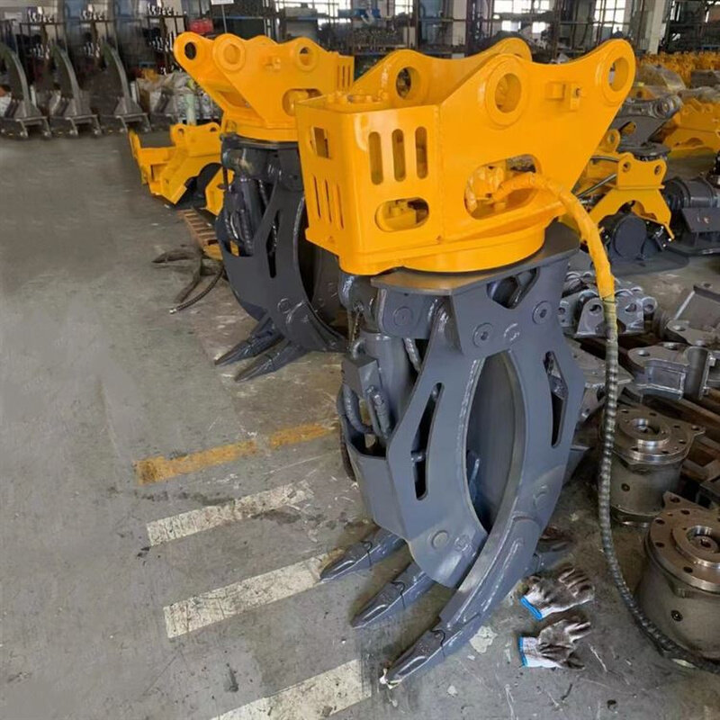 液压旋转抓木器 6吨液压旋转夹木器 挖机用夹木器