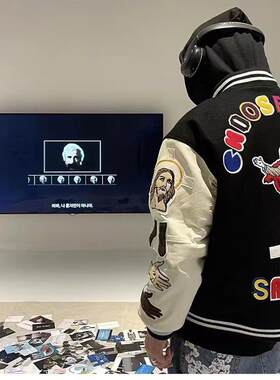 买手店Saint Michael美式宽松贴布绣飞行棒球服夹克詹姆斯外套冬