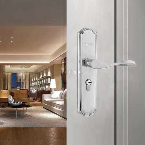 6E3X单舌室内门锁通用型免打孔换锁木门卧室房门实木锁具配件不锈