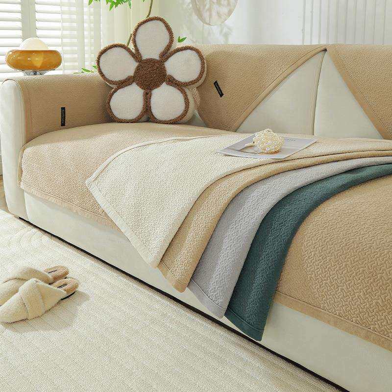 毛绒沙发垫四季通用新款防滑坐垫子现代加厚皮沙发套罩秋冬盖布巾