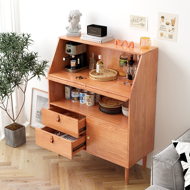北欧实木咖啡机餐边柜家用水吧台收纳茶水柜餐厅厨房靠墙储物柜
