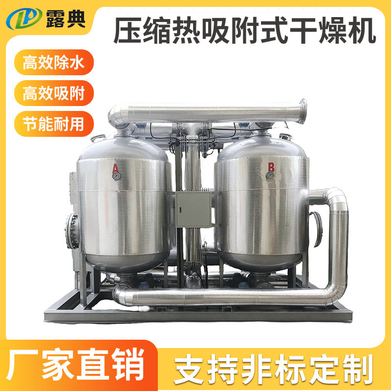 露典50立方压缩热零耗气吸干机吸附式复合再生空气净化过滤设备