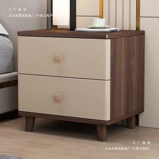 整装床头柜现代简约家用卧室大容量床边柜收纳储物柜床边柜绢花