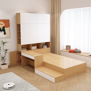 批可定衣柜榻榻米床储物箱组合床魔方1.2m米床衣柜地台床香港小户