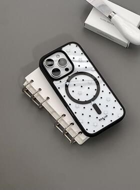 简约星星波点适用iPhone17手机壳苹果16promax亚克力15plus磁吸14pro保护套13/12/11防摔透明7/8PXRXSMAX