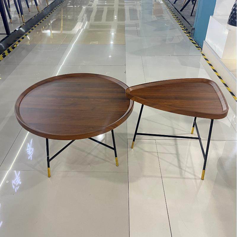 拉车套罩北欧设计师三角形边几组合胡桃木色铁艺角几实木小茶几茶,电子元器件市场,LED反光杯,淘宝优惠券,粉丝福利购,淘宝优惠卷