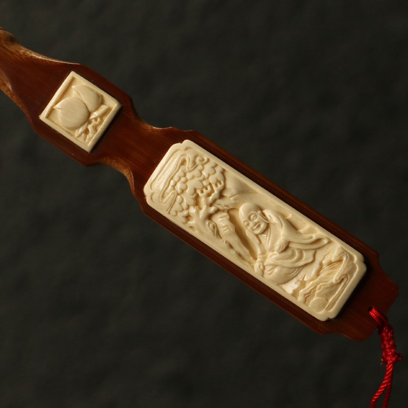 【痒痒挠】百年老川料老师傅纯手工精工雕刻浮Q雕工艺猛犸牙痒痒