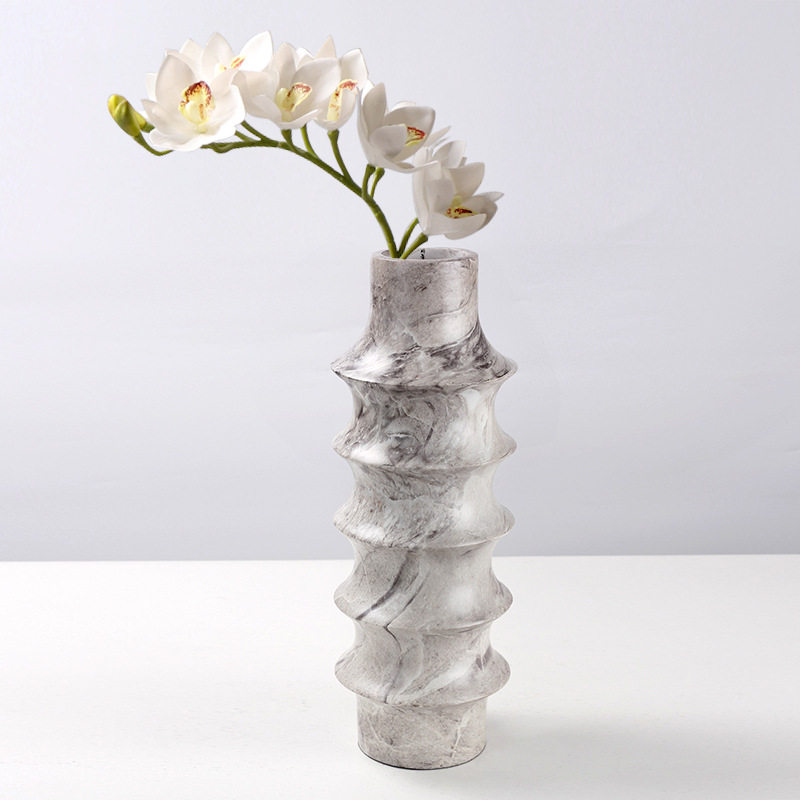 北欧轻奢风直筒仿大理石纹叠意花瓶家居样板房软装饰品插花器摆件,个人护理/保健/按摩器材,汗蒸袋,淘宝优惠券,粉丝福利购,淘宝优惠卷