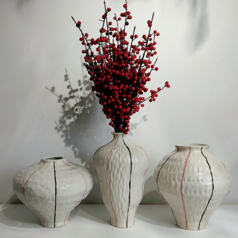 新中式彩绘条花瓶手工陶瓷餐客厅家居软装插花艺术花器,个人护理/保健/按摩器材,汗蒸袋,淘宝优惠券,粉丝福利购,淘宝优惠卷