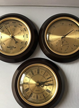180mm三件四功能气压计温湿度时间钟表成套排列组合挂件家居办公