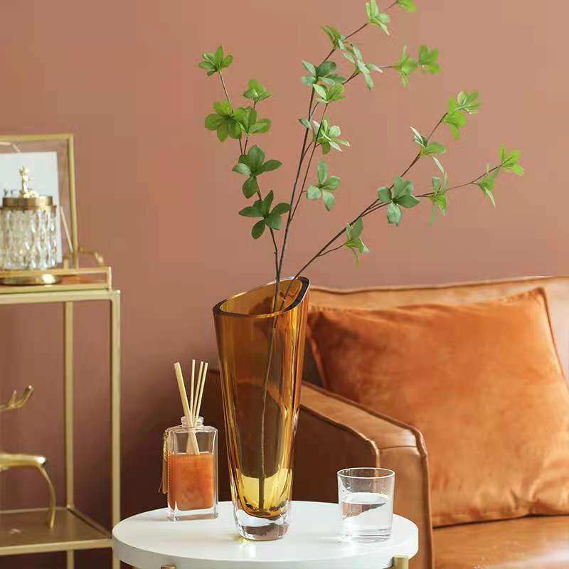 吕林霞斜口加厚玻璃花瓶家居摆件创意插花工艺品摆件不规则新品,个人护理/保健/按摩器材,汗蒸袋,淘宝优惠券,粉丝福利购,淘宝优惠卷