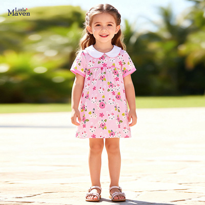 Little maven夏季新款女童连衣裙 可爱兔子儿童连衣裙 欧美风童裙