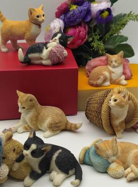 创意猫咪小摆件装饰品家庭卧室房间室内个性实用女生摆设工艺品