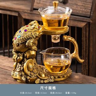 家用功夫茶轻奢办公室会客小型玻璃茶壶 懒人茶具套装