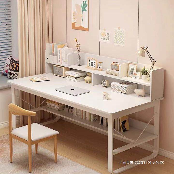 家用电脑桌台式简约学习写字桌办公桌椅组合中小学生书桌书架一体