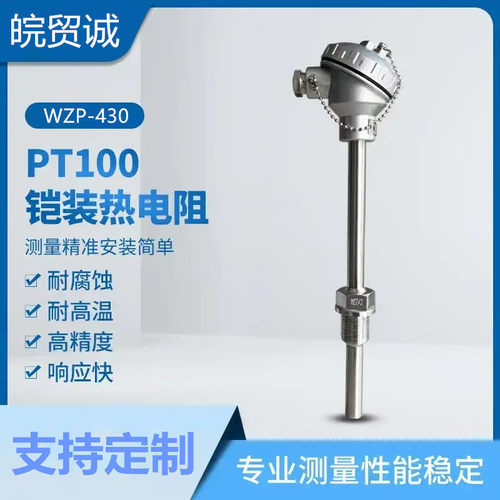 皖贸诚 WZP2-430B不锈钢接线盒热电阻 DN50 PT100