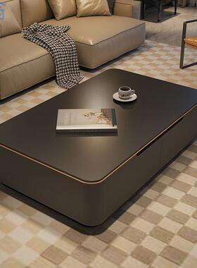 fLE极简岩板茶几桌子客厅家用轻奢意式茶几高级感简约现代小户型