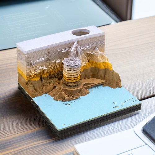 景区纪念品3d立体便签本纸雕模型建筑纸砖新奇特手撕异形便签纸