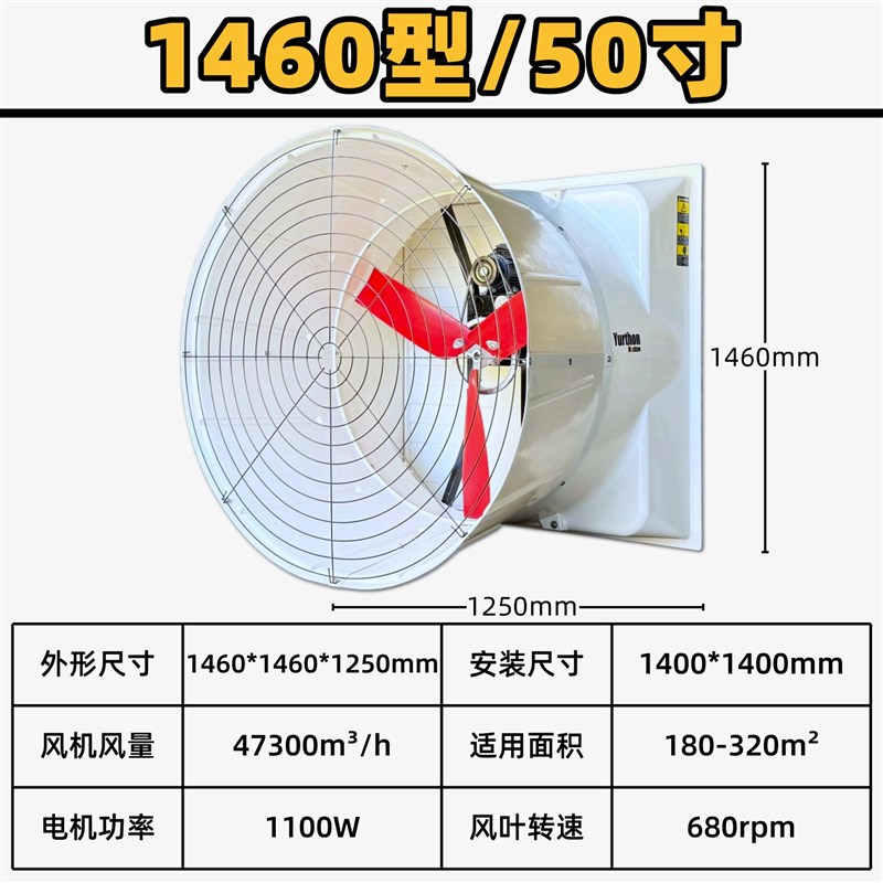 玻璃钢负压风机养殖场工厂车间猪H舍排风扇换气扇皮带传动
