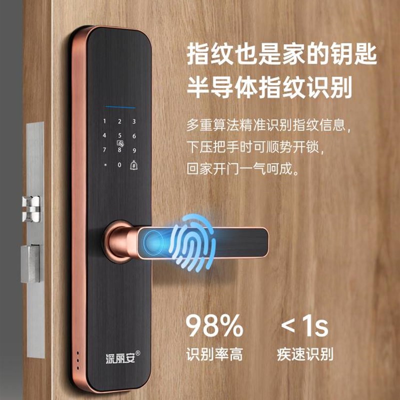 密码锁木门指纹锁家用防s盗门智能锁室内门房间办公室公寓涂鸦通