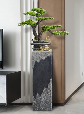 点道大型落地h新中式客厅玄关流水摆件轻奢装饰喷泉假山水景迎客