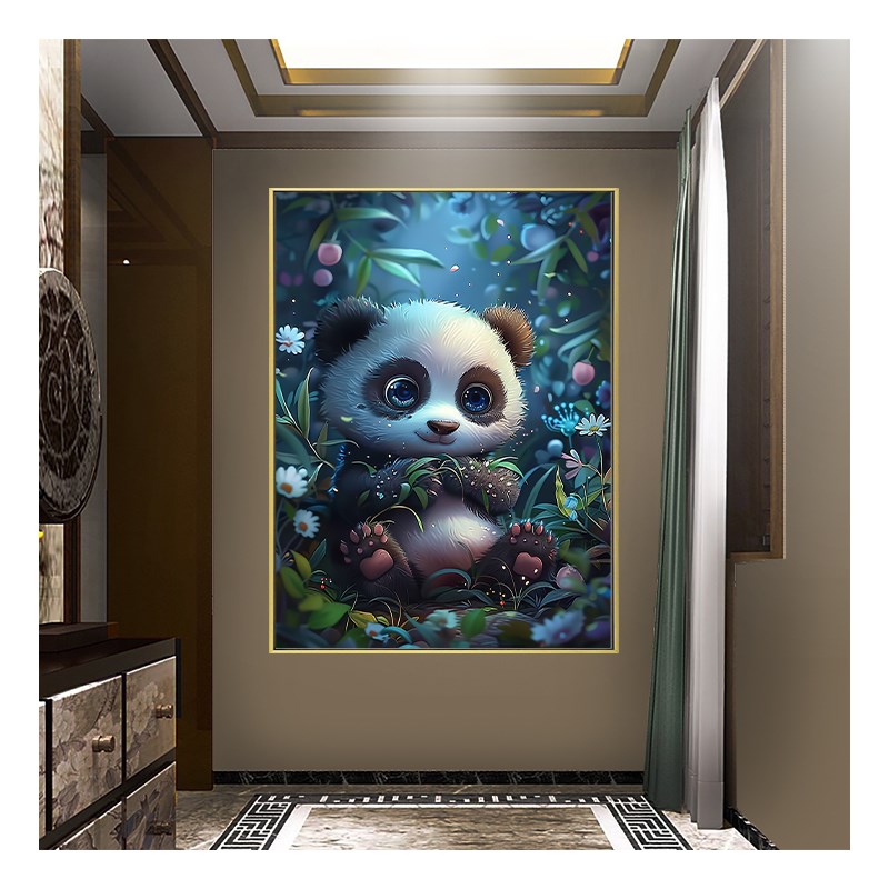 可爱卡通动物i形象艺术画装饰画客厅卧室挂画壁画自贴图片