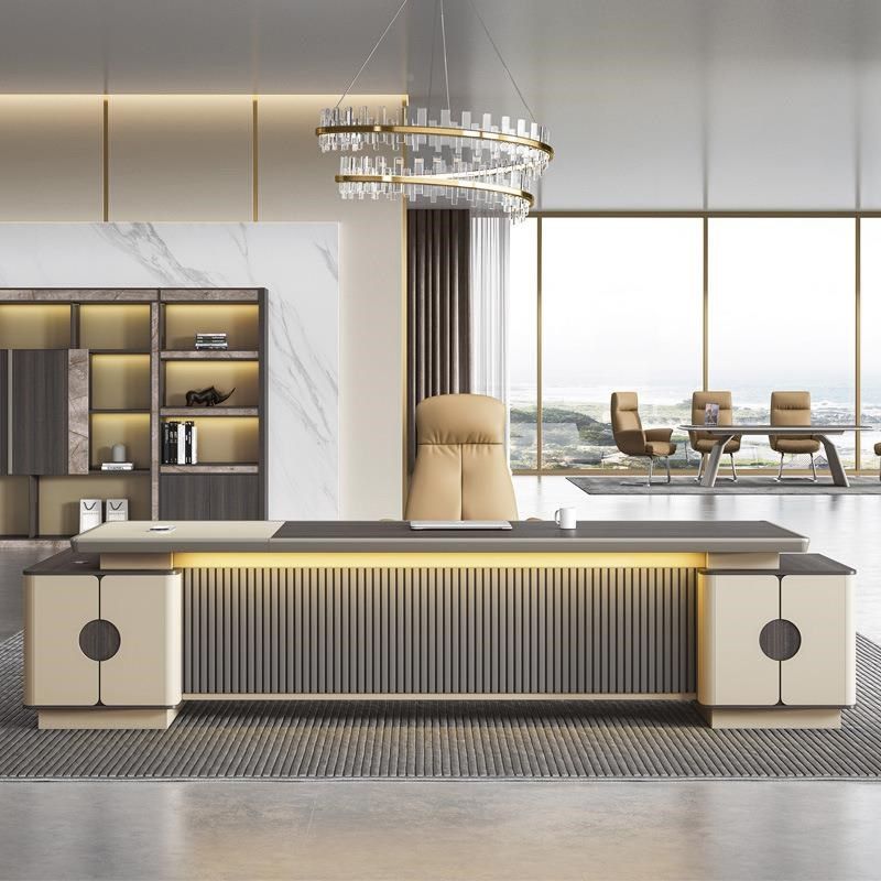 新办公桌总裁桌WEUP班t老台板桌办公室经理管桌椅组合厂主家直款