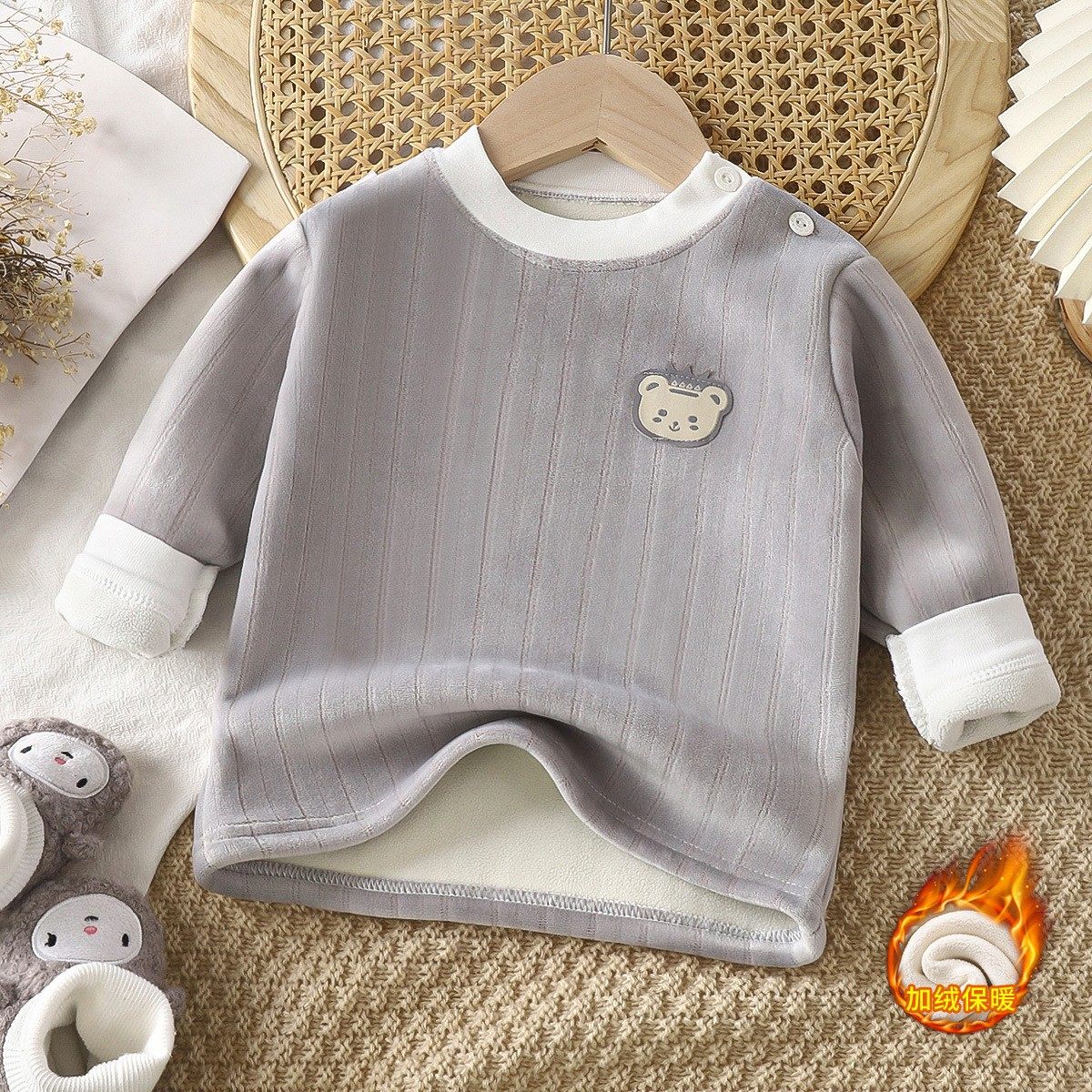 婴儿卫衣秋冬加绒男女宝宝上衣长袖加厚保暖儿童打底T恤小童冬装,童装/婴儿装/亲子装,保暖上装,淘宝优惠券,粉丝福利购,淘宝优惠卷