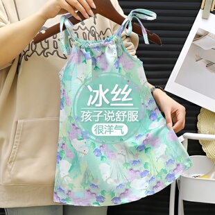 女童吊带裙夏季新款公主裙女宝宝背心裙中大童韩版连衣裙冰丝睡裙