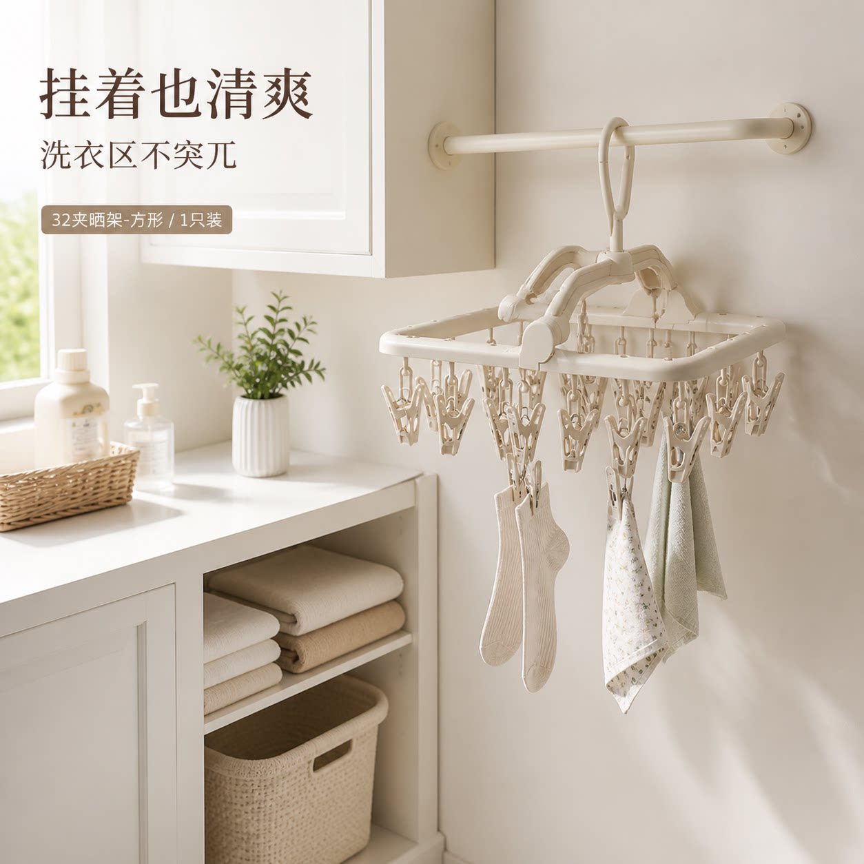 【折叠便携】多夹袜子晾晒架图片