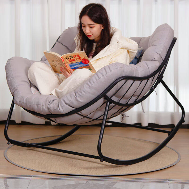 紫叶(ziye)摇椅躺椅大人网红室内沙发家用北欧阳台休闲椅客厅懒