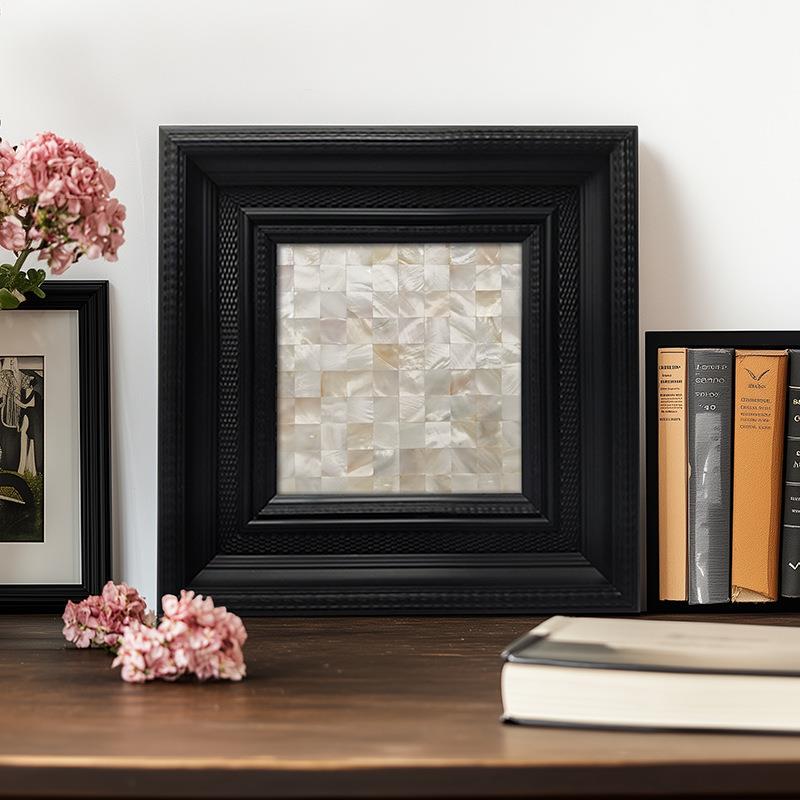 贝壳装饰实物手工立体法式中古风高级感玄关挂画创意拼接客餐厅壁