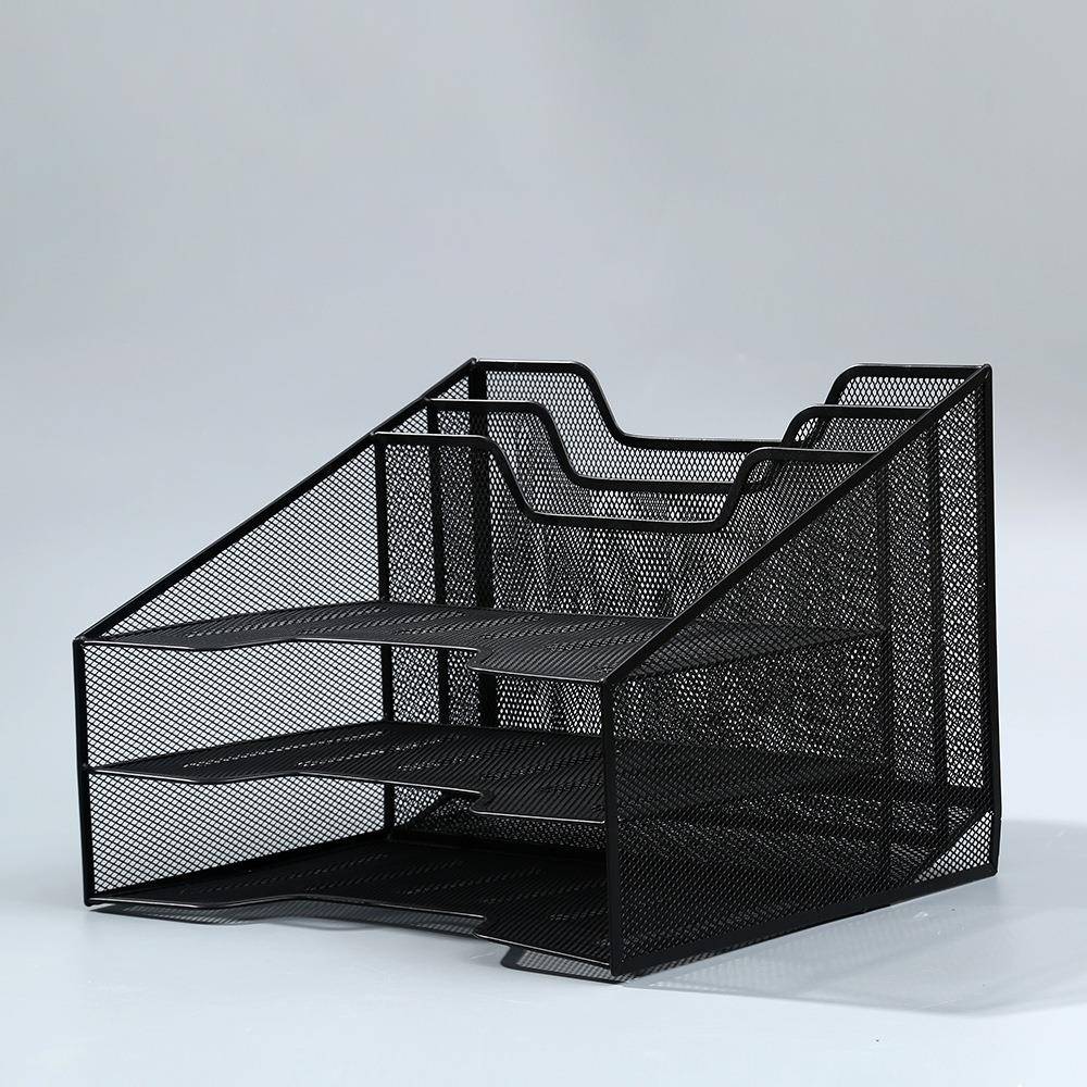 金属文件框桌面文件架置物架架资料架档案收纳盒整理架筐文件栏