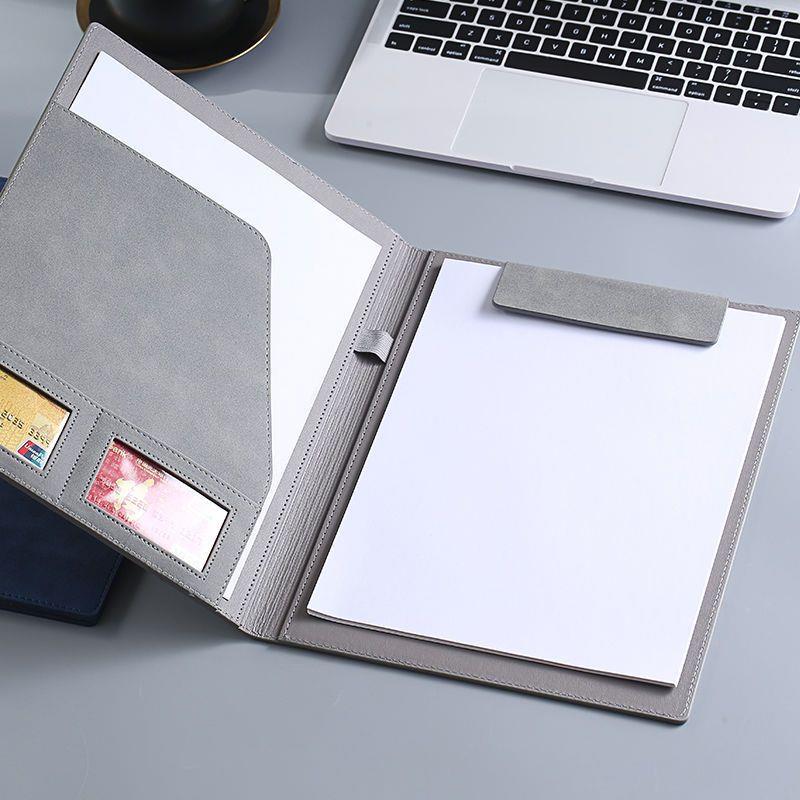 多功能磁吸夹A4皮质文件夹菜单收纳垫板商务办公销售合同经理