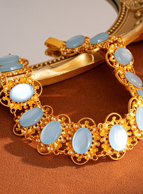 复古宫廷风椭圆Vintage锁骨链