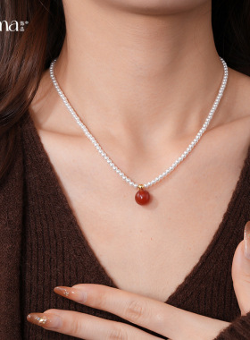 法式复古轻奢珍珠毛衣链女