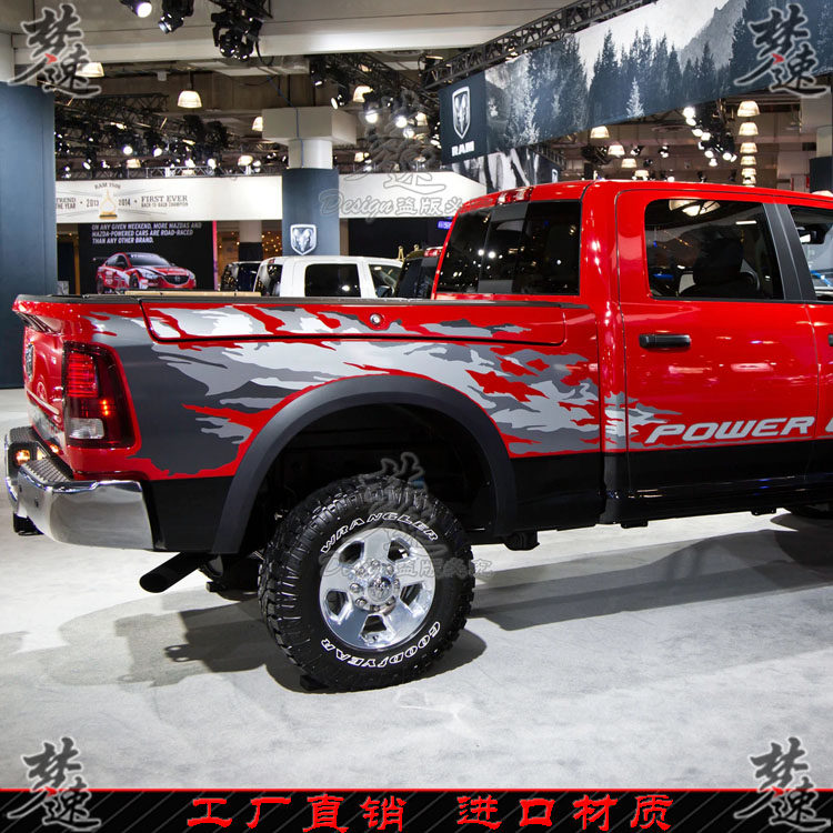 适用于道奇ram公羊皮卡车贴拉花 货厢个性汽车贴纸 后斗厢贴画装