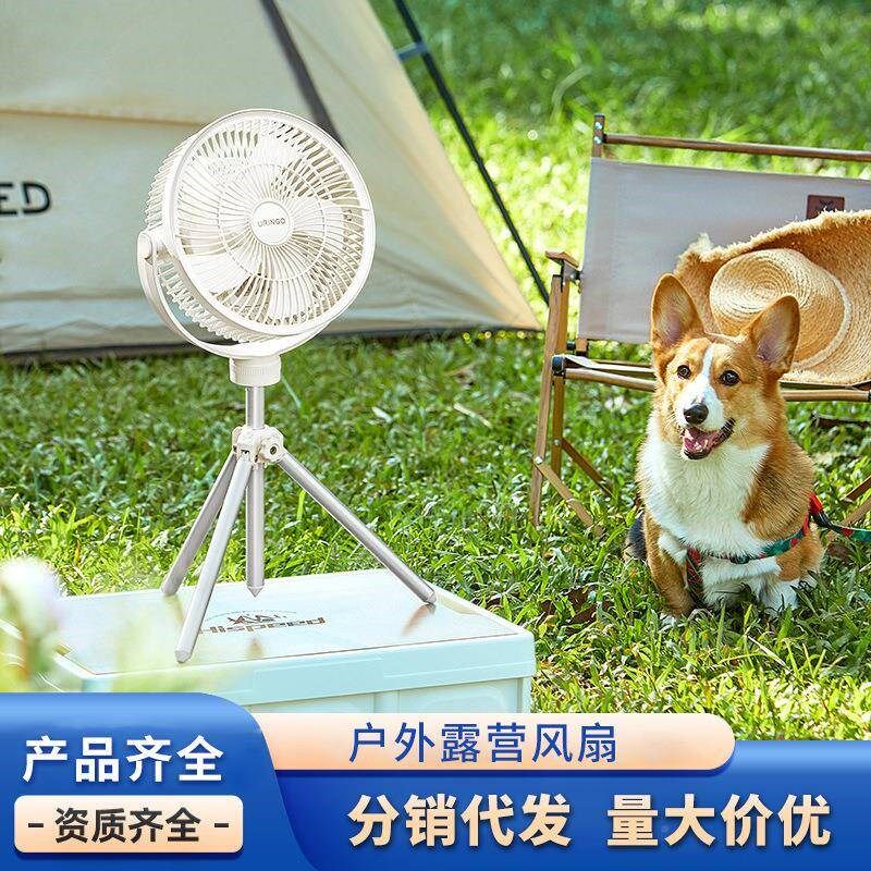 七彩叮当户c七彩叮当露驱营风扇家用落地扇充电外无线携吊扇便照