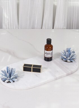 简约INS风大理石托盘家居桌面饰C品收纳盘酒店样板间创意饰品摆件