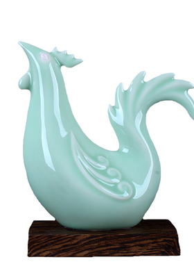 陶瓷创意绿色2十二生肖摆件鼠牛虎兔龙蛇马羊猴鸡狗Y猪家居工艺品